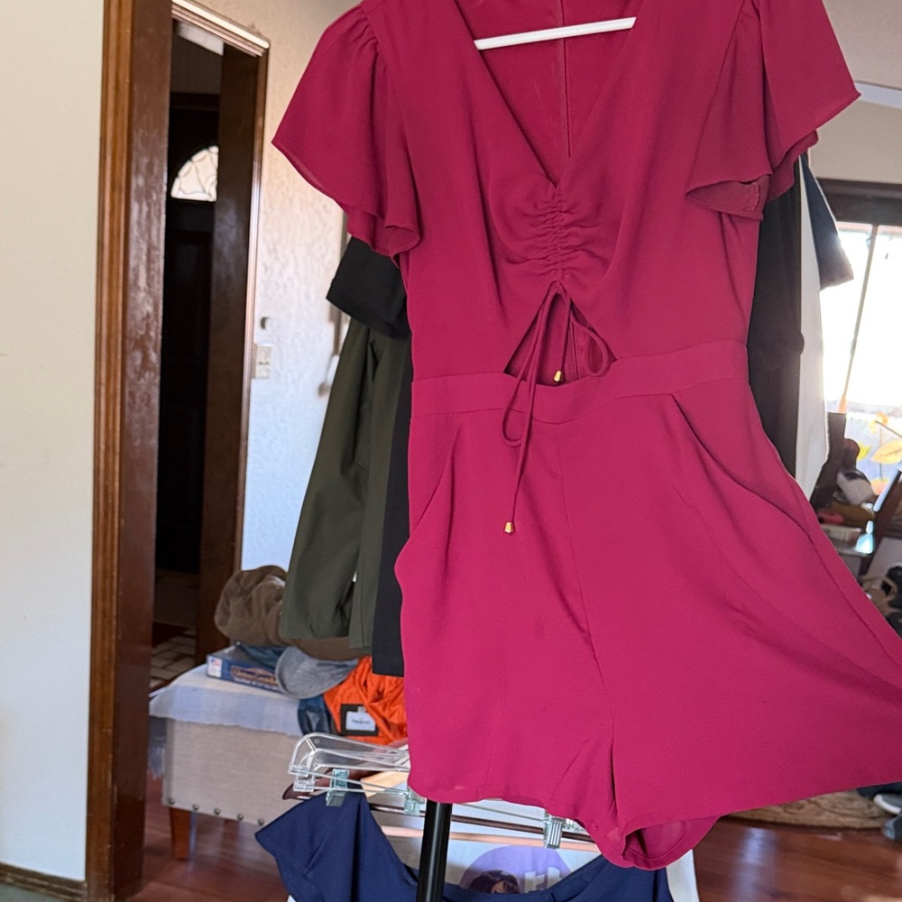 Express brand- Red-Fuchsia Romper